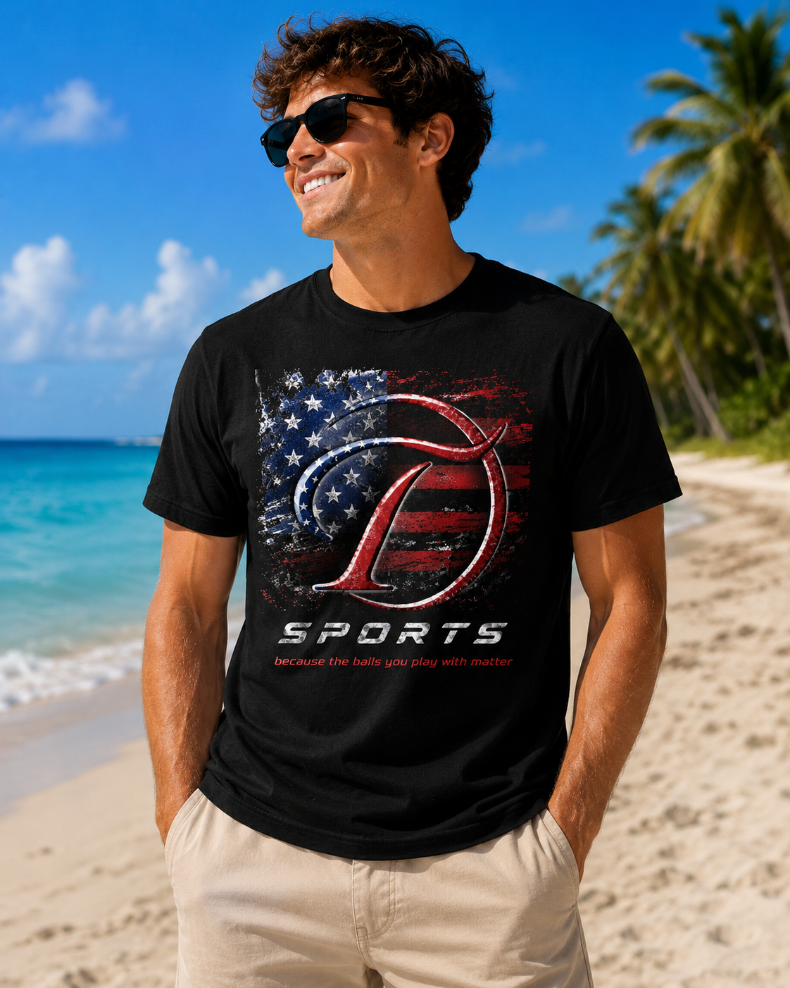 "American Flag" Testicle Sports T-Shirt