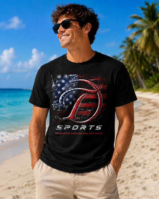 "American Flag" Testicle Sports T-Shirt