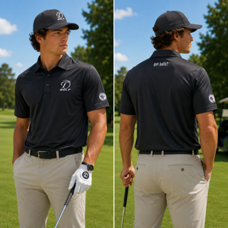 Testicle Golf Polo with Stiff Collar