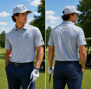 Testicle Golf Polo with Stiff Collar